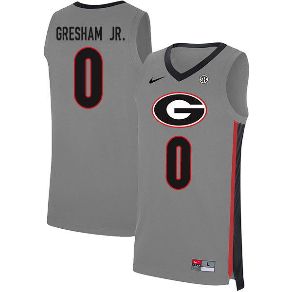 2020 Men #0 Donnell Gresham Jr. Georgia Bulldogs College Basketball Jerseys Sale-Gray - Click Image to Close